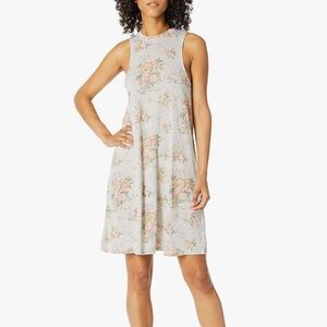 Alternative Apparel Floral Print High-Neck T-Shirt Dress